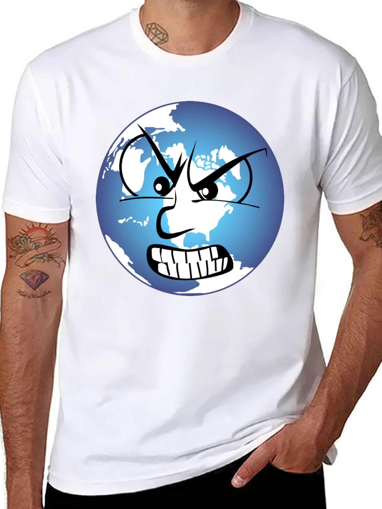 Angry Earth Graphic Tee - Black