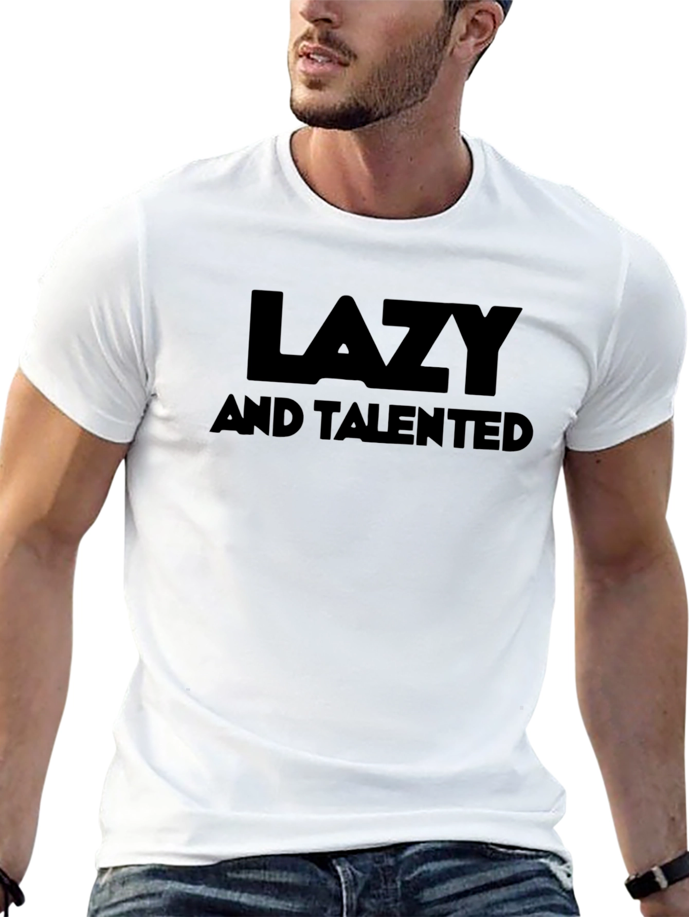 Lazy and Talented Graphic Tee - Black Casual T-Shirt