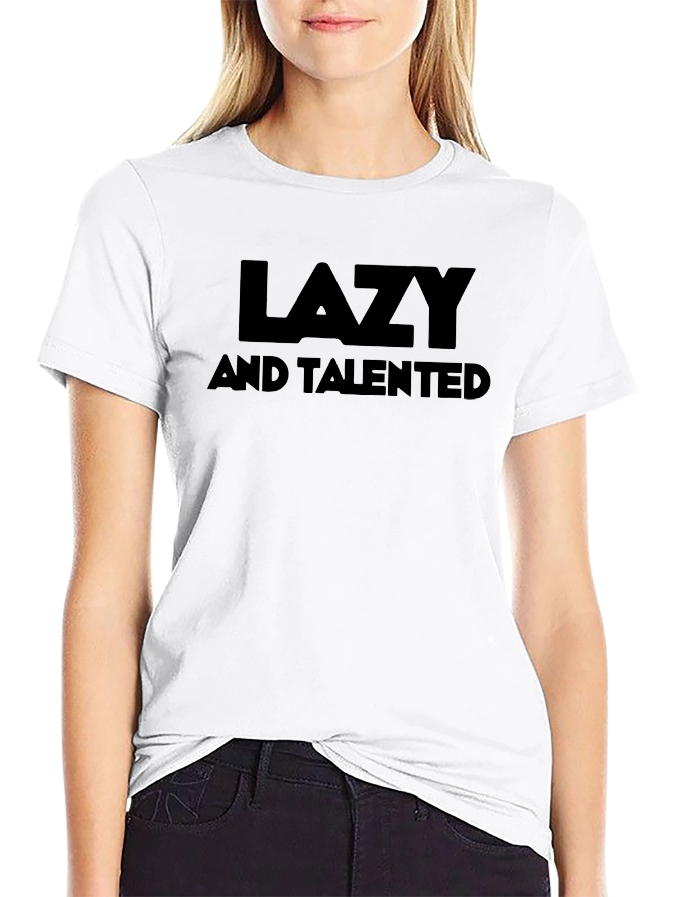 Lazy and Talented Graphic Tee - Black Casual T-Shirt