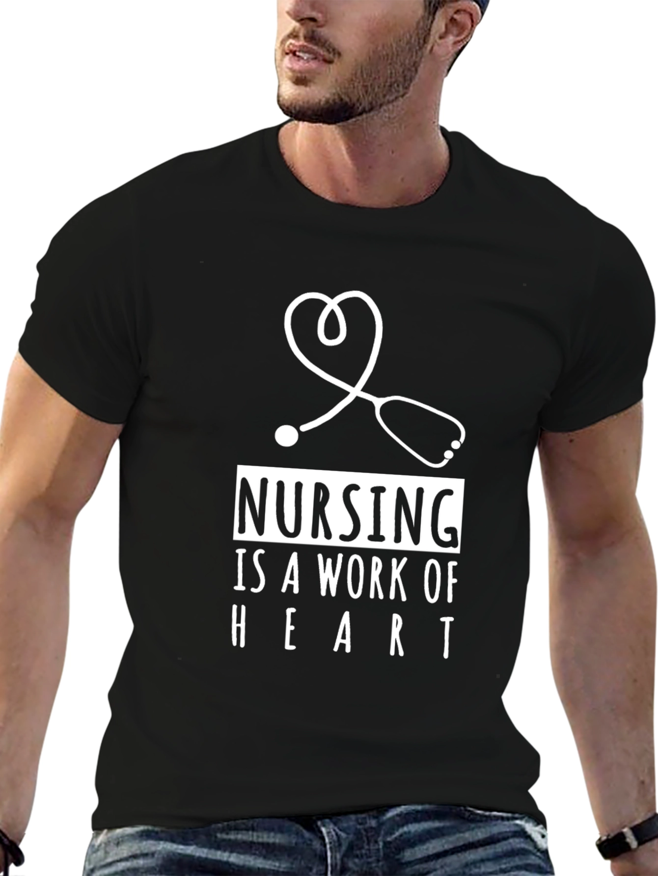 Nursing is a Work of Heart Graphic T-Shirt