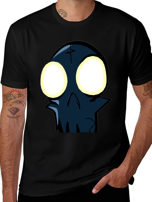 Glow-Eyed Skull Graphic T-Shirt - Black