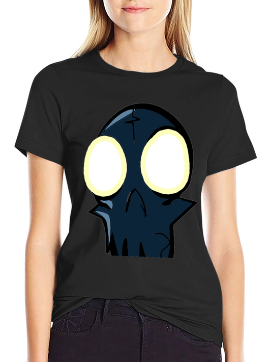 Glow-Eyed Skull Graphic T-Shirt - Black