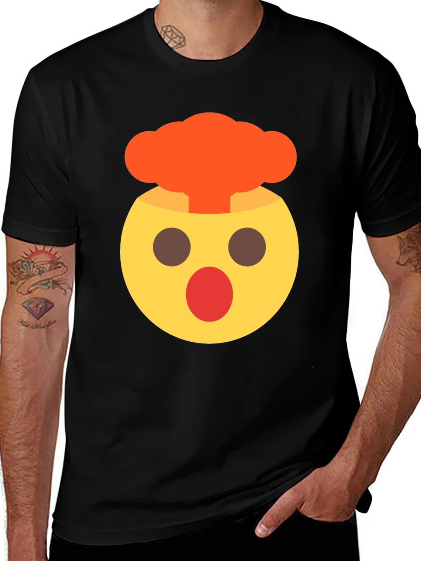 Emoji Mind Explosion Black T-Shirt