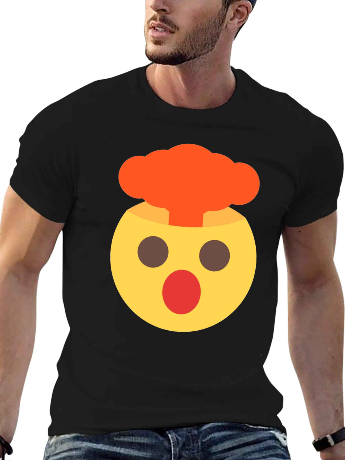 Emoji Mind Explosion Black T-Shirt
