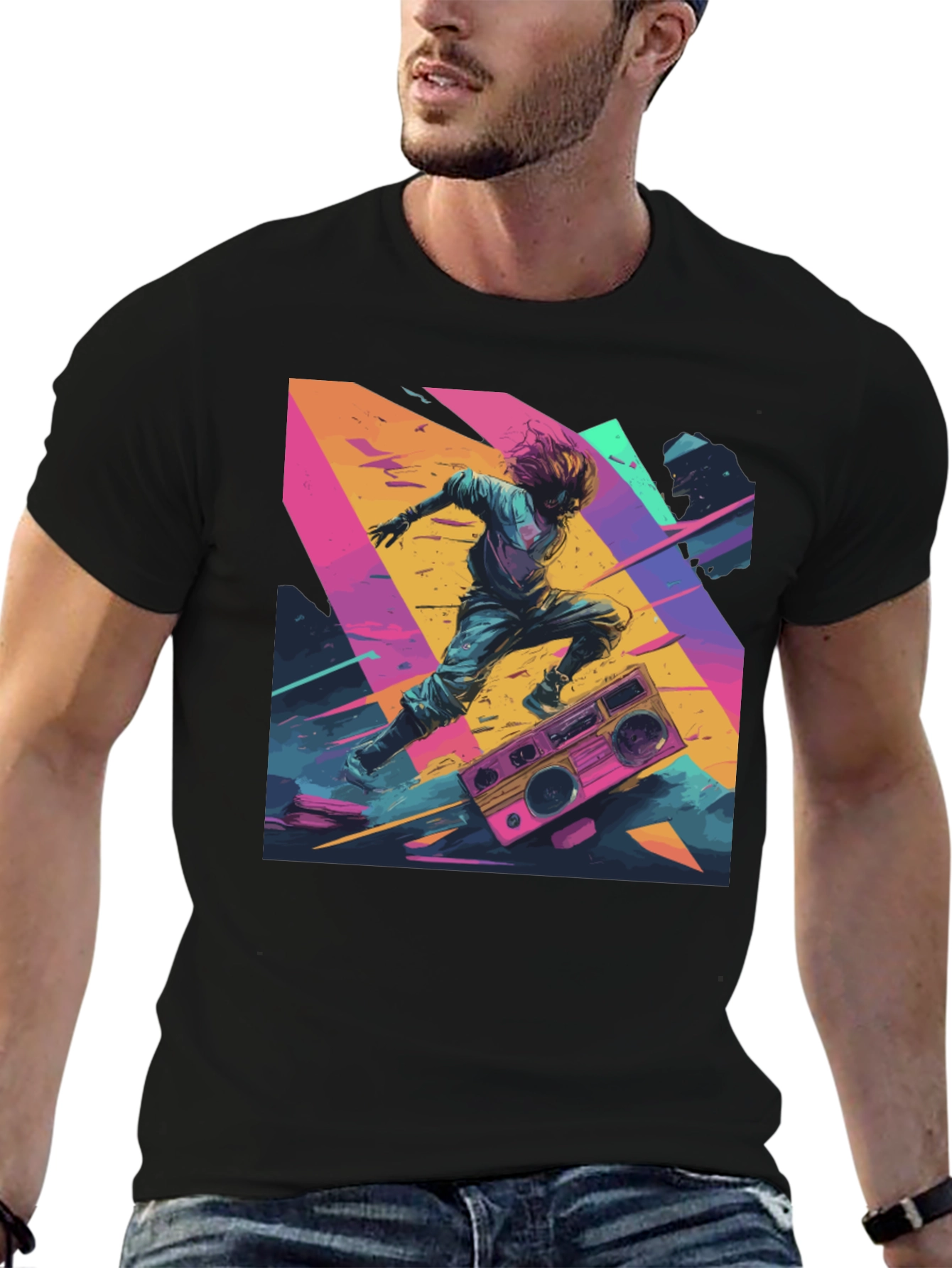 Retro Rave Graphic Tee - 80s Inspired Design