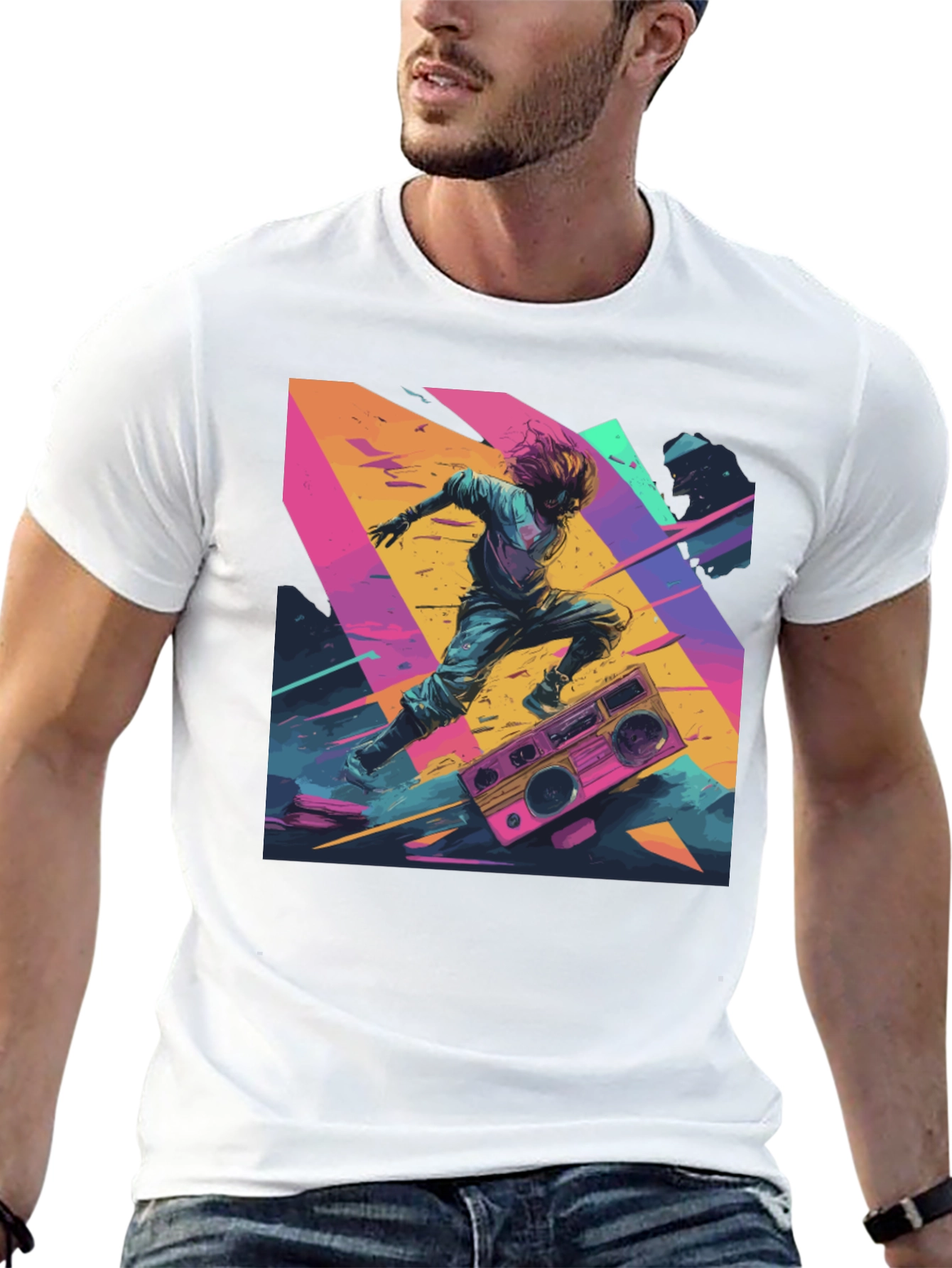 Retro Rave Graphic Tee - 80s Inspired Design