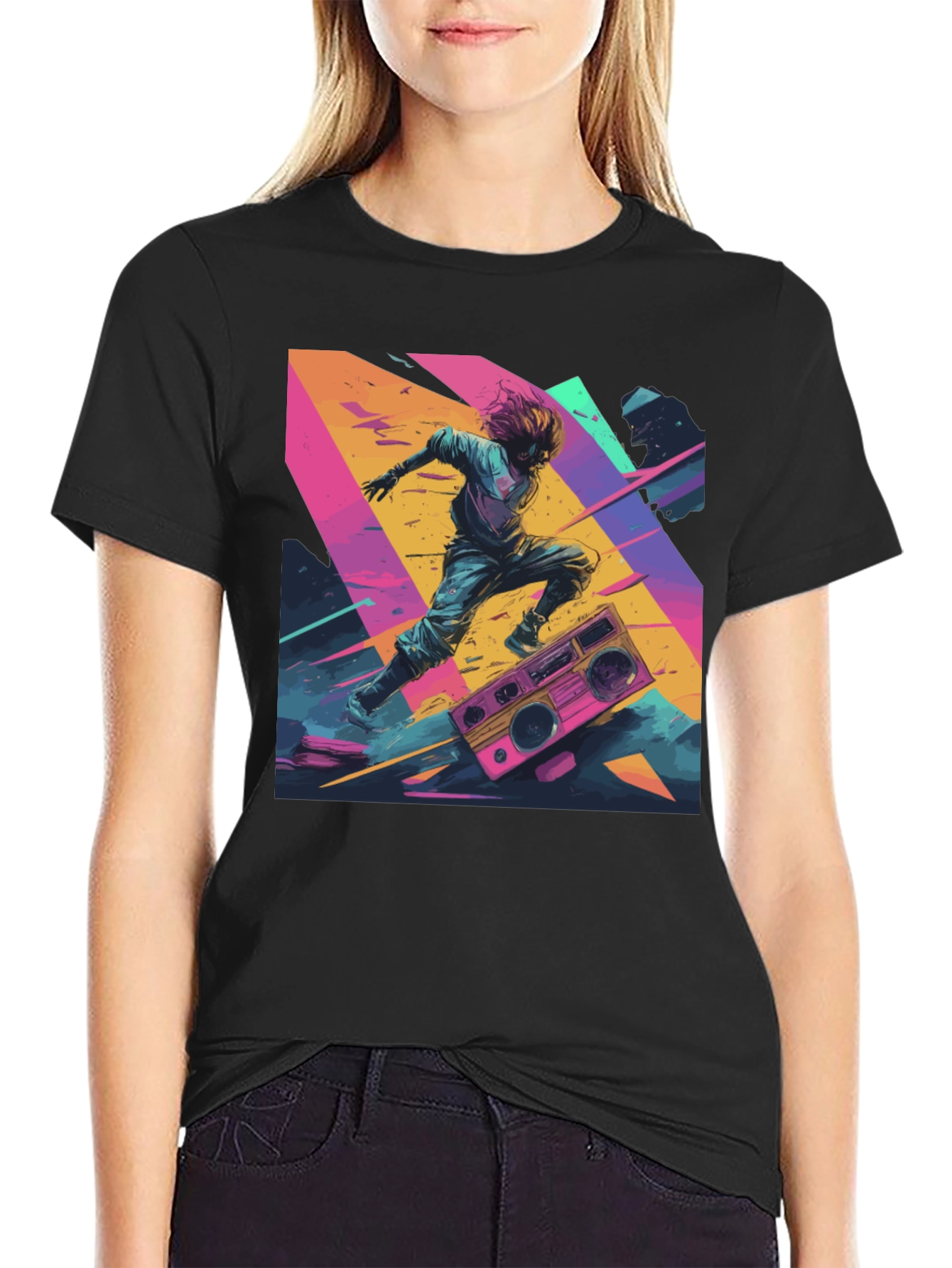 Retro Rave Graphic Tee - 80s Inspired Design