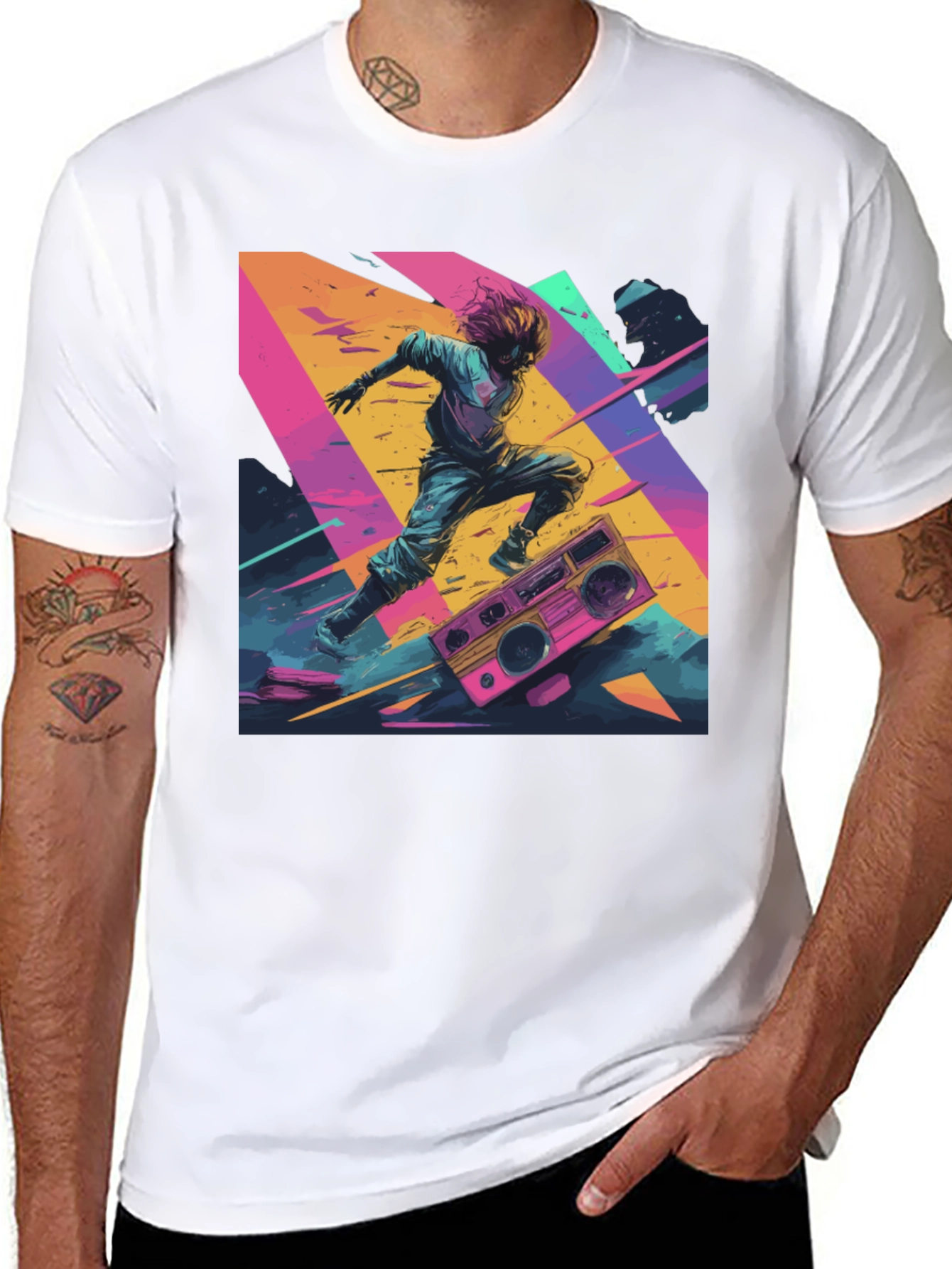 Retro Rave Graphic Tee - 80s Inspired Design