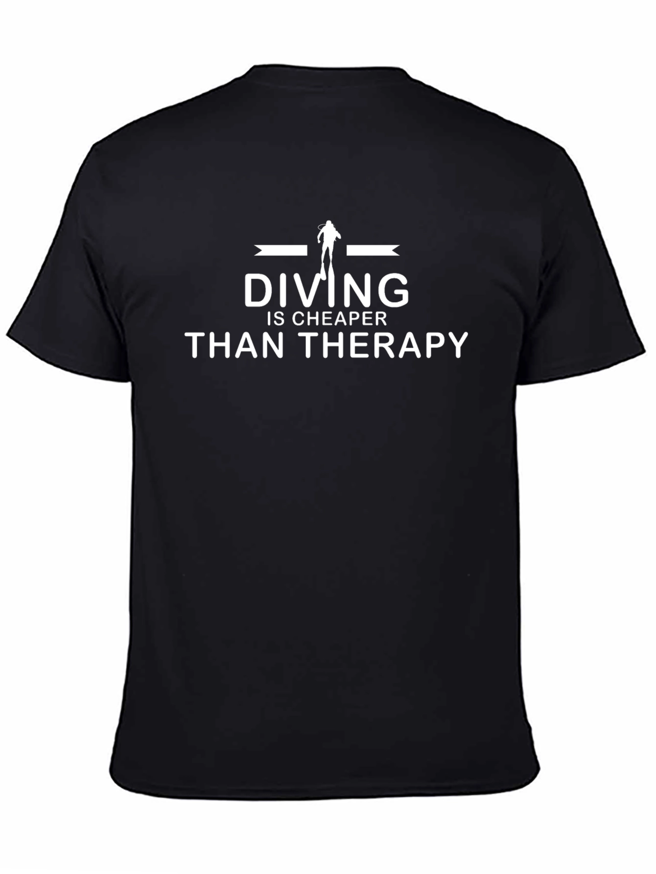 Diving is Cheaper Than Therapy - Black T-Shirt