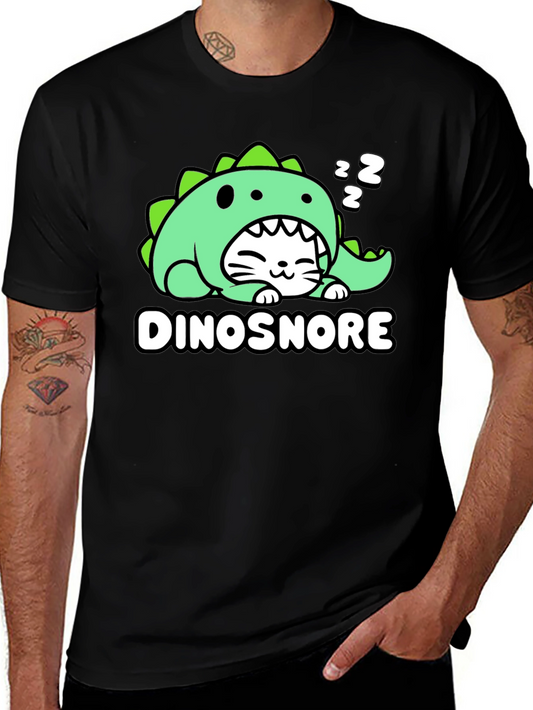 DinoSnore Cat T-Shirt - Cute Sleeping Dinosaur Tee