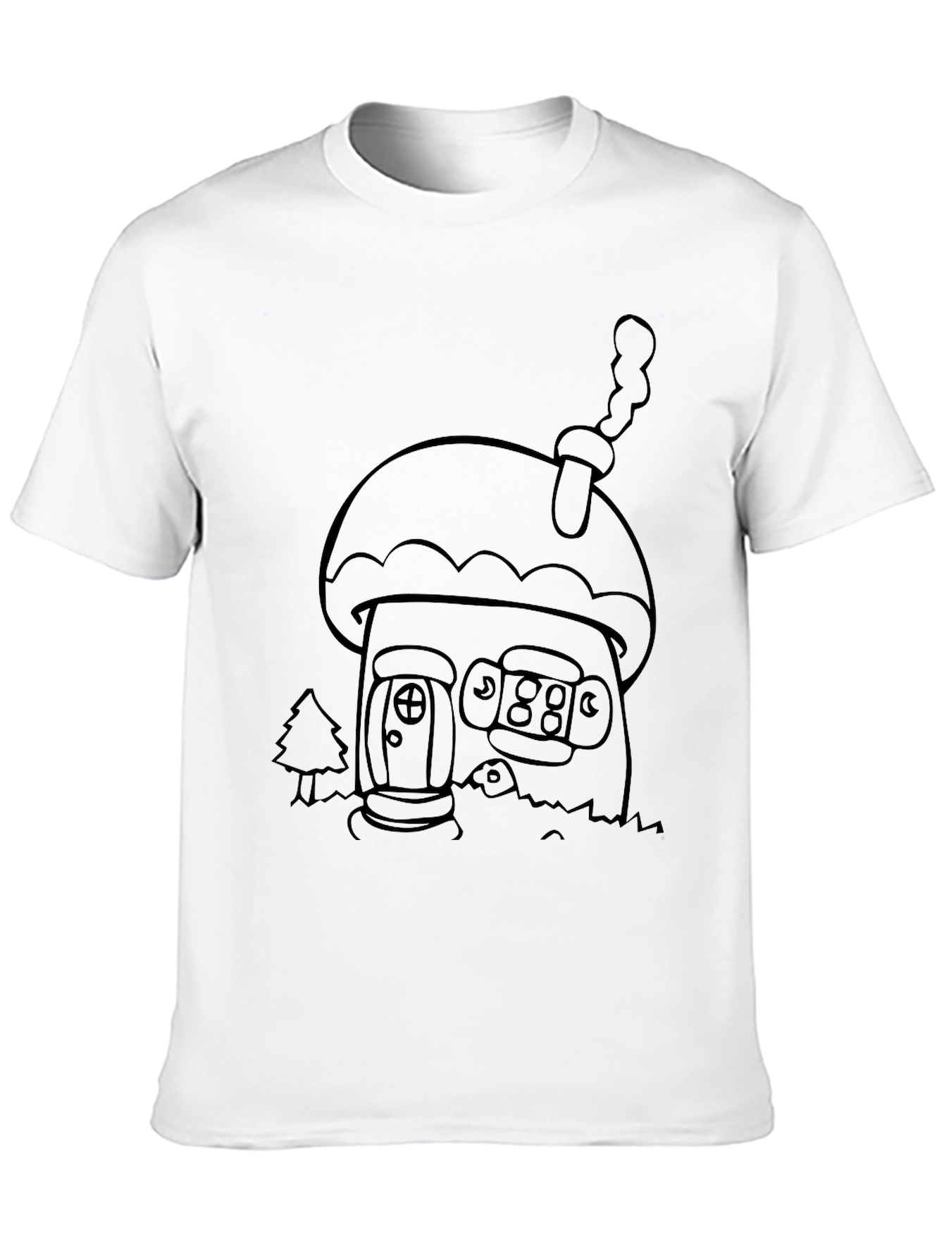 Black Mushroom House Graphic Tee