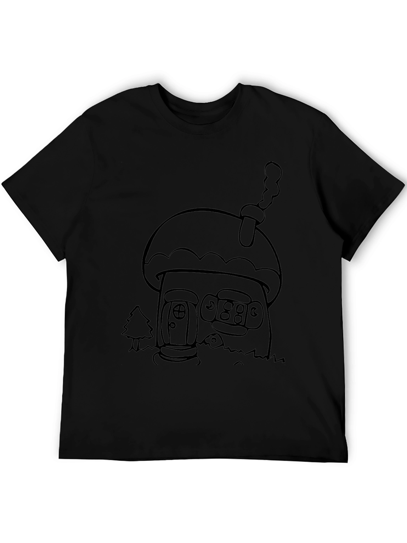 Black Mushroom House Graphic Tee