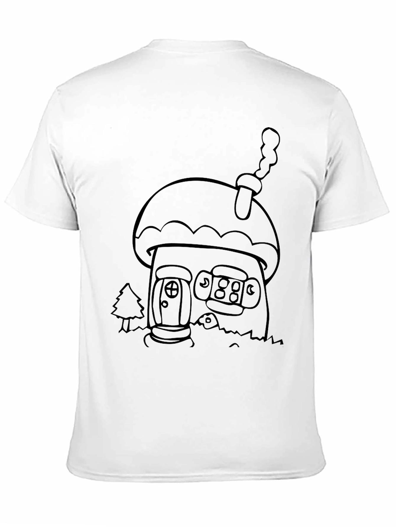 Black Mushroom House Graphic Tee