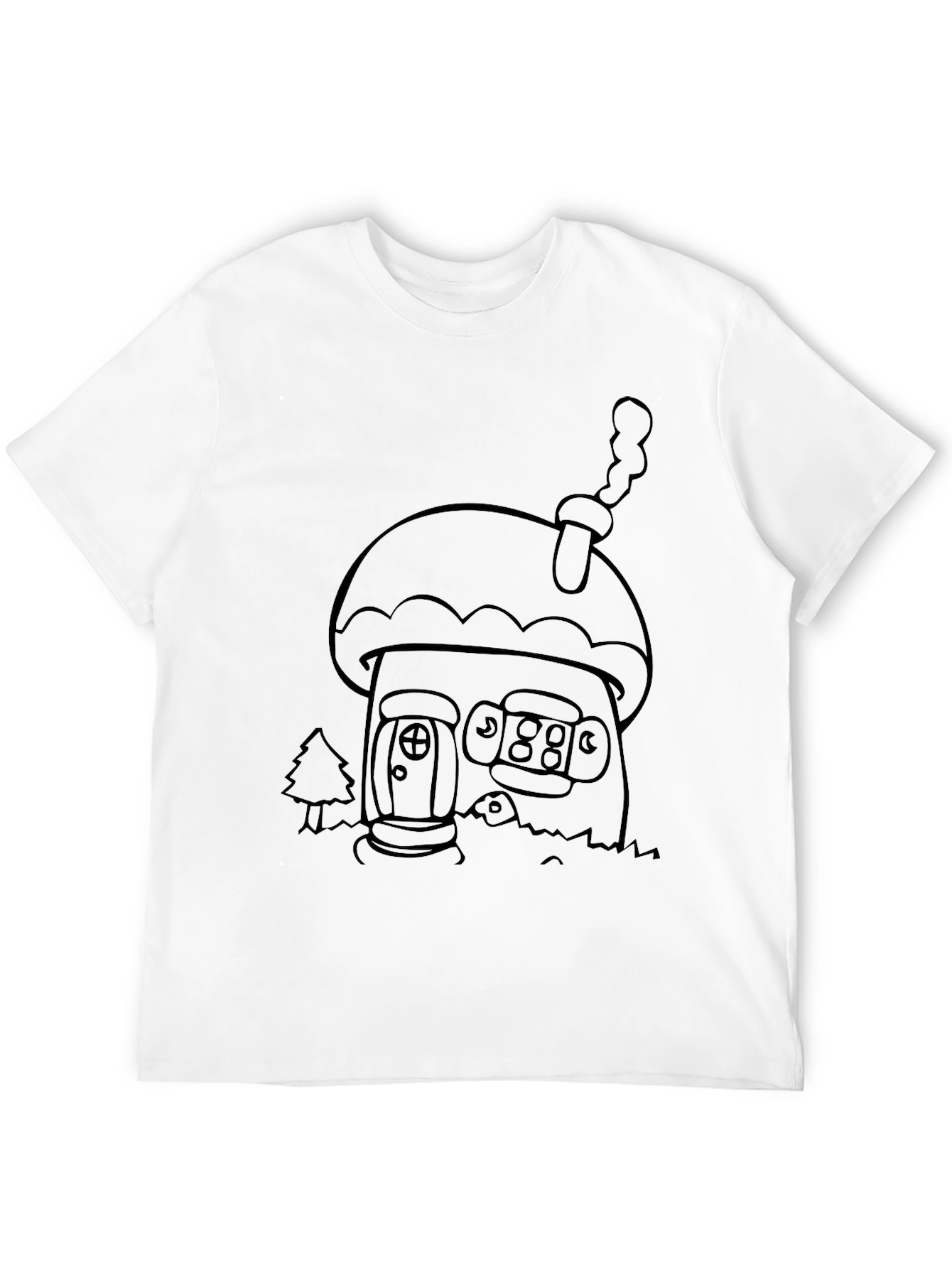 Black Mushroom House Graphic Tee