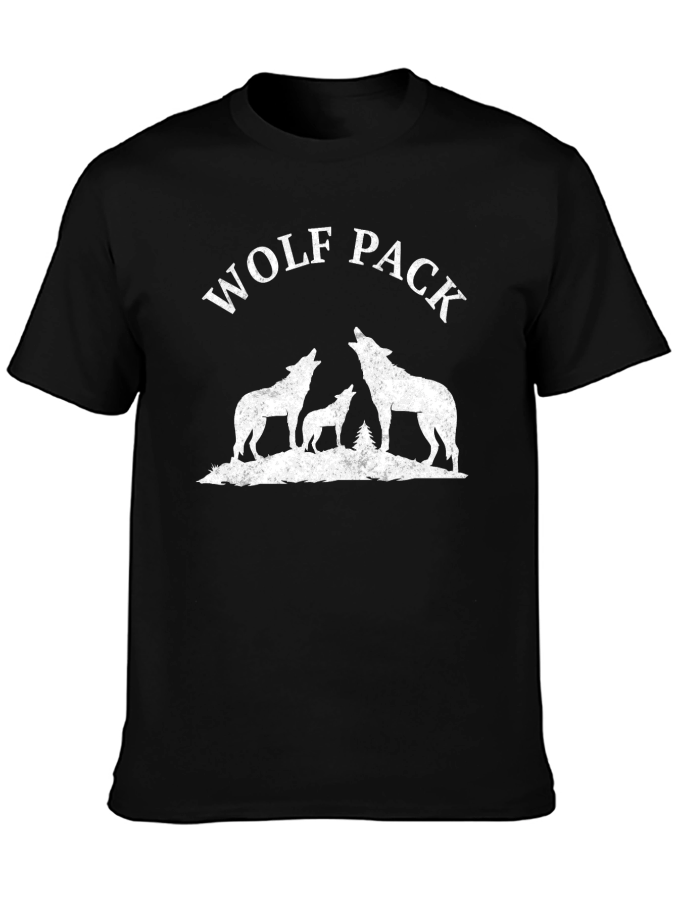 Wolf Pack Graphic T-Shirt - Black