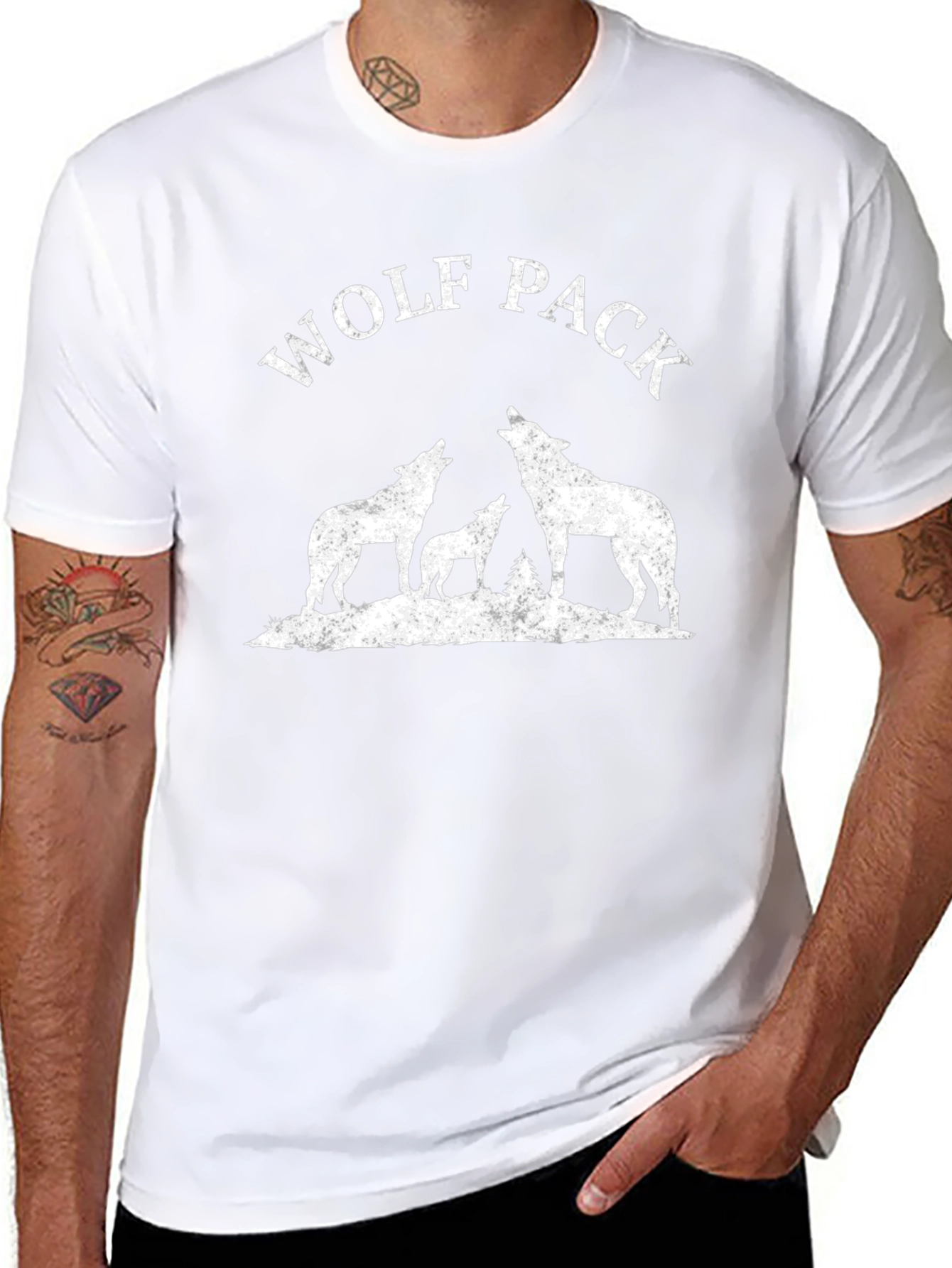 Wolf Pack Graphic T-Shirt - Black