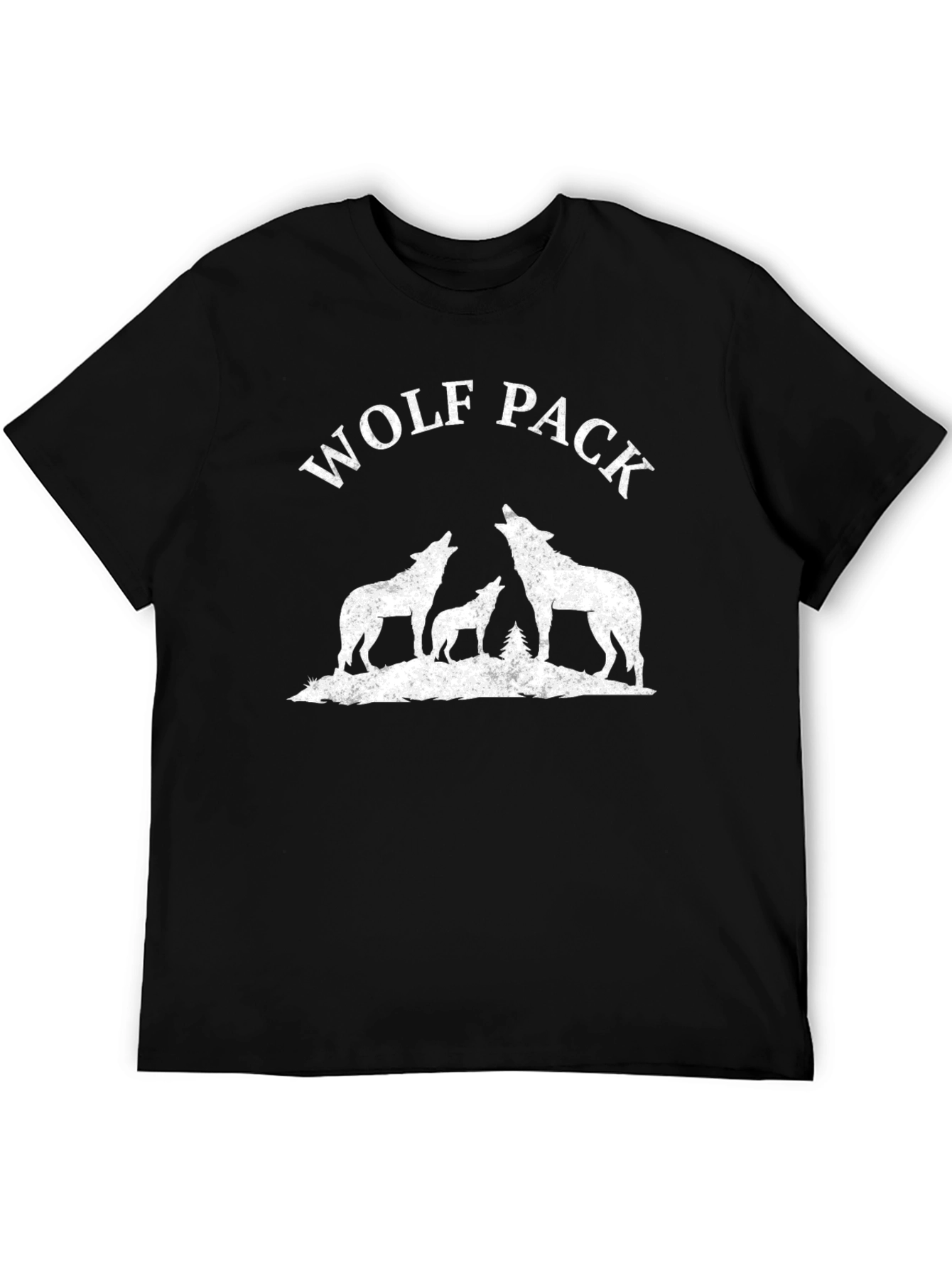 Wolf Pack Graphic T-Shirt - Black