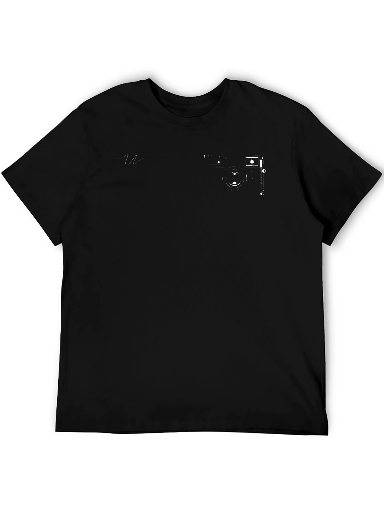 Mens Black Camera Graphic Tee
