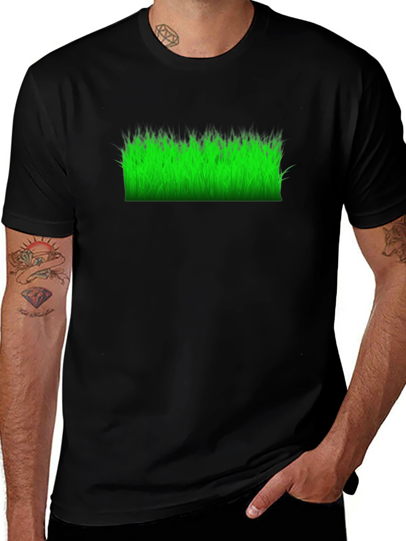 Grass Graphic T-Shirt - Black