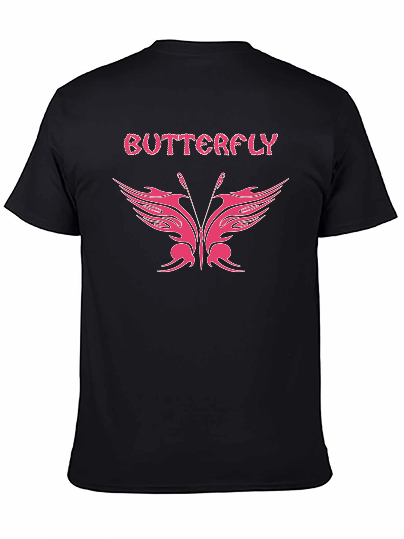 Butterfly Graphic Tee - Stylish Black T-Shirt