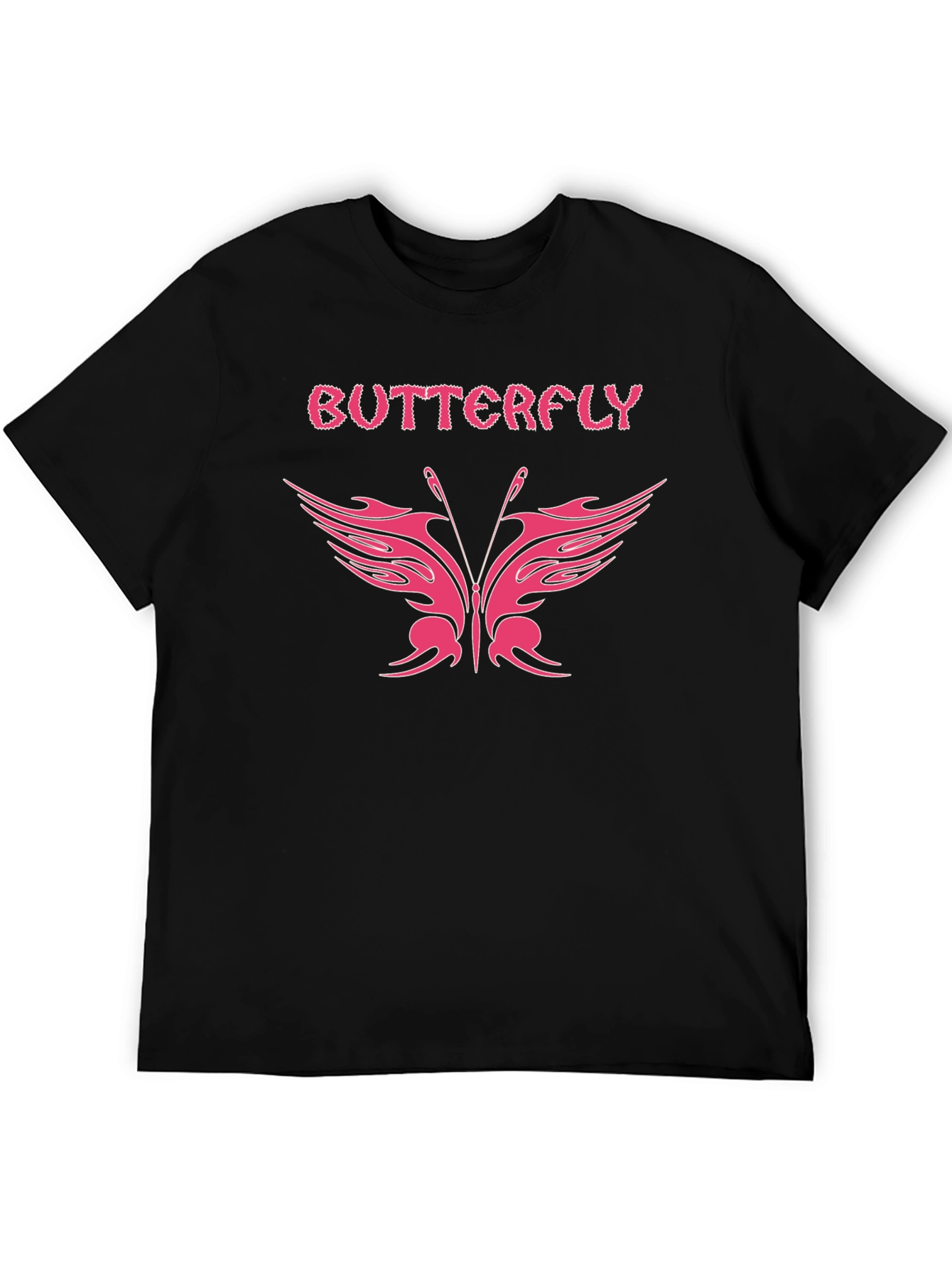 Butterfly Graphic Tee - Stylish Black T-Shirt