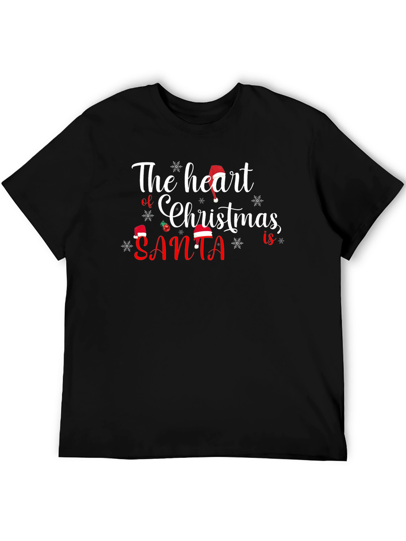 Heart of Christmas Santa Graphic T-Shirt