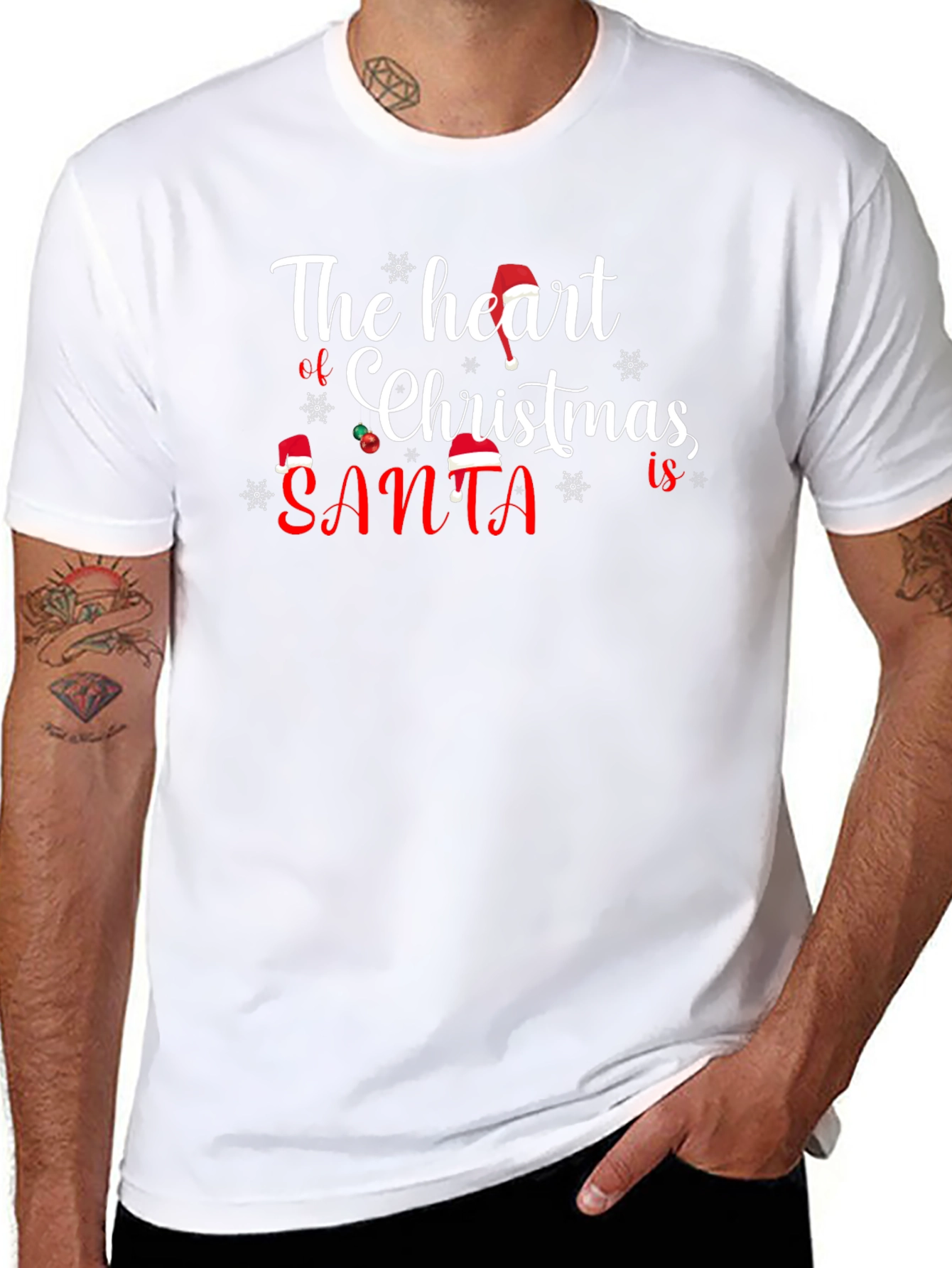 Heart of Christmas Santa Graphic T-Shirt
