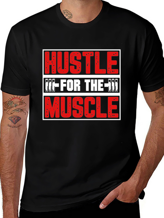 Hustle For The Muscle Graphic Tee - Black