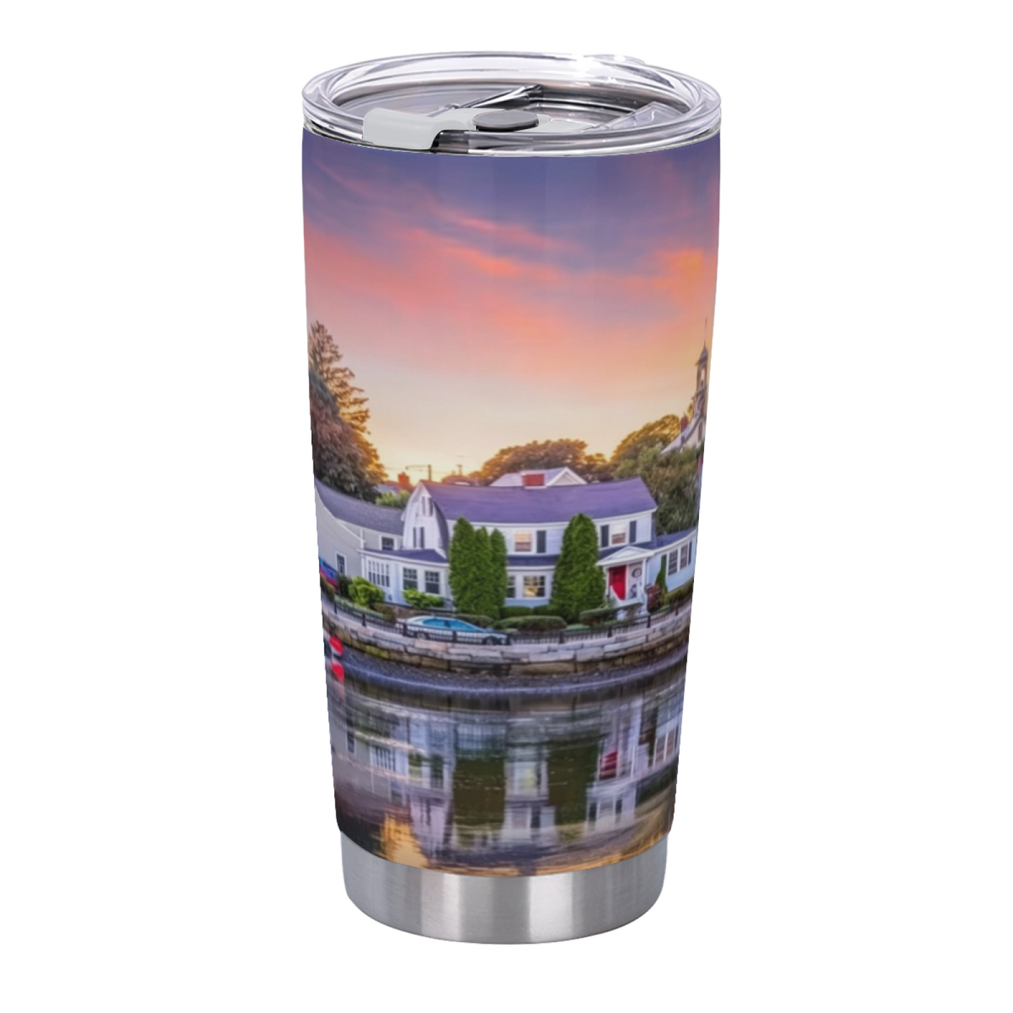 Vintage Fall Farmhouse Harvest Sunflower Scene 20oz Scenic Tumbler
