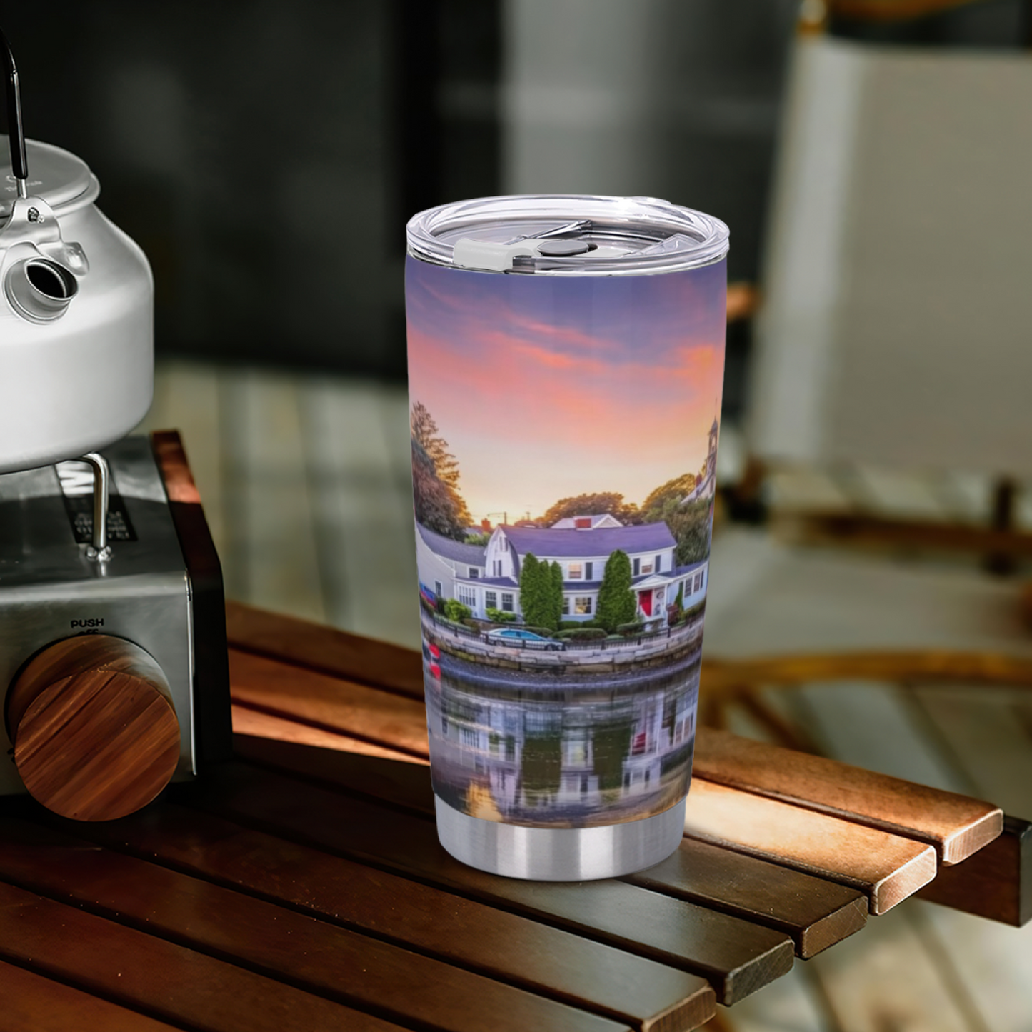 Vintage Fall Farmhouse Harvest Sunflower Scene 20oz Scenic Tumbler