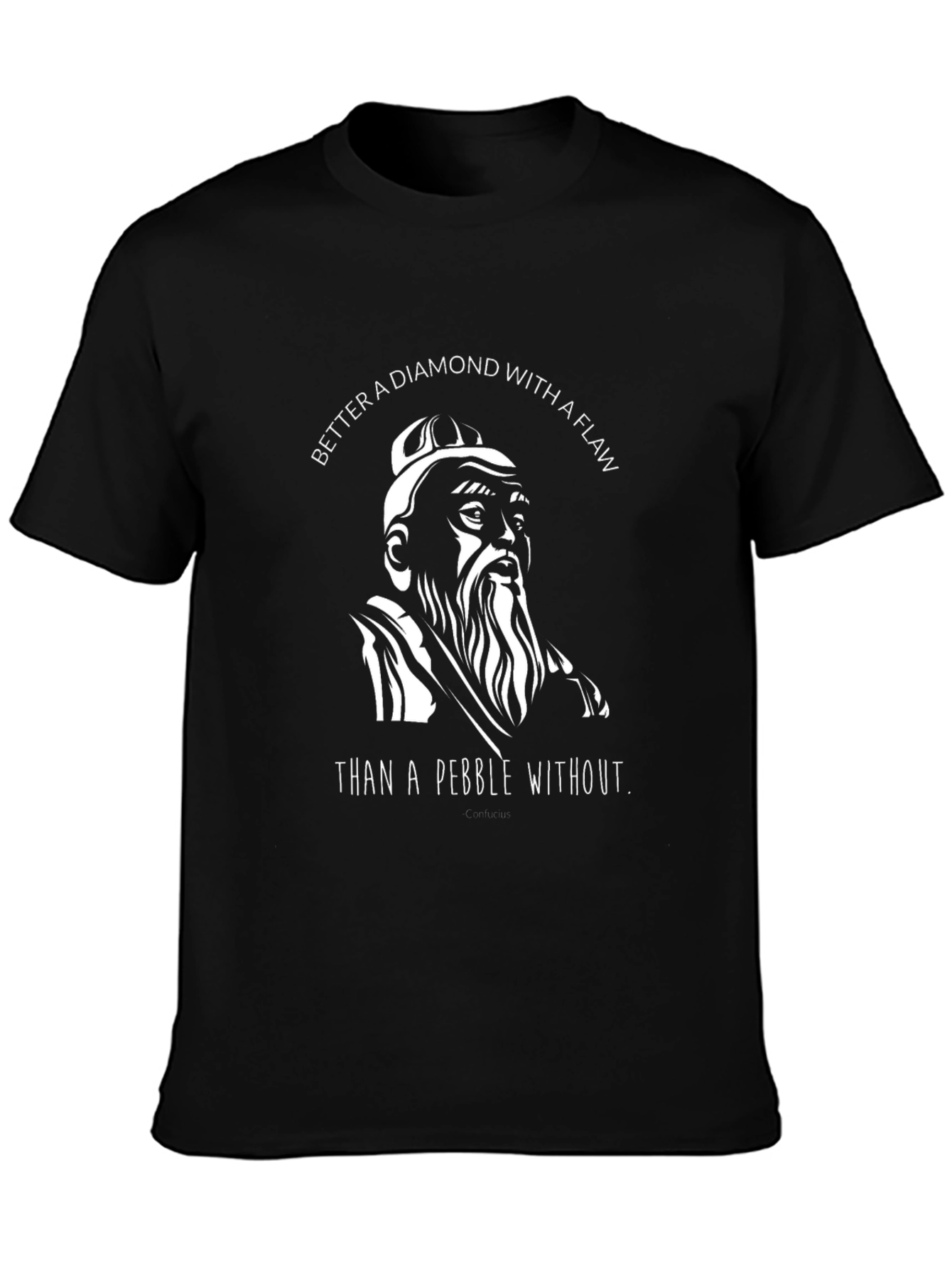 Confucius Diamond Flaw Graphic Tee - Black