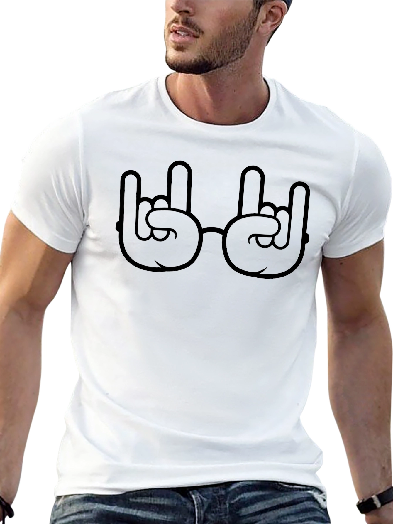Rock On Hand Glasses T-Shirt