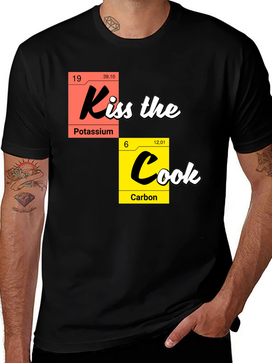 Kiss the Cook Chemistry Pun T-Shirt - Fun Kitchen Apparel