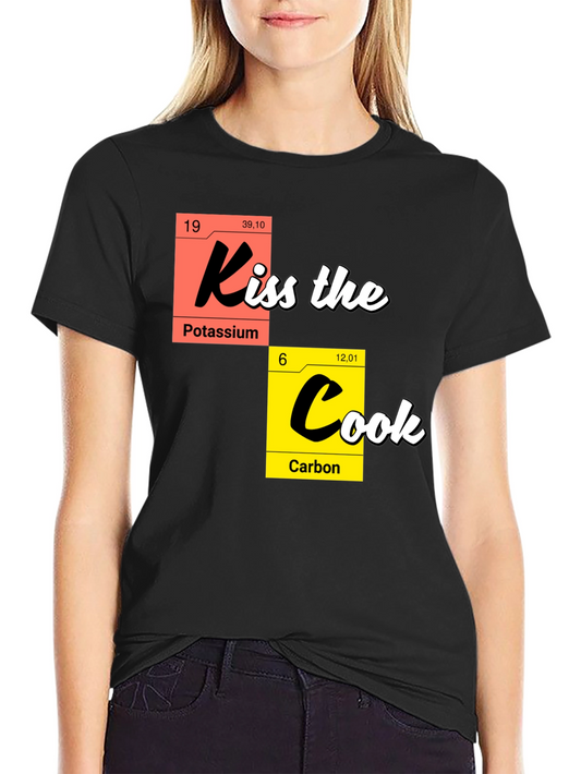 Kiss the Cook Chemistry Pun T-Shirt - Fun Kitchen Apparel