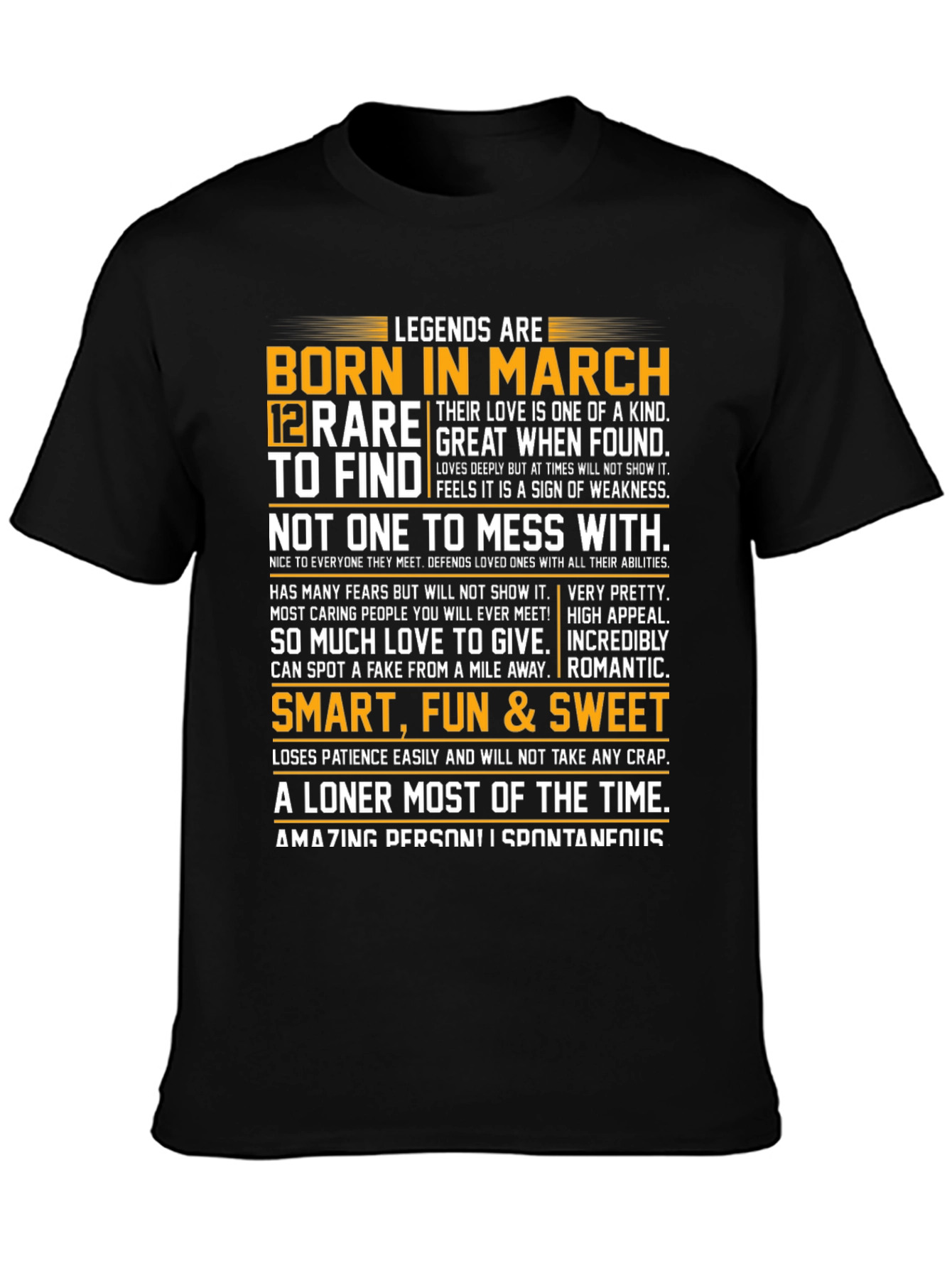 Legends Born in March T-Shirt