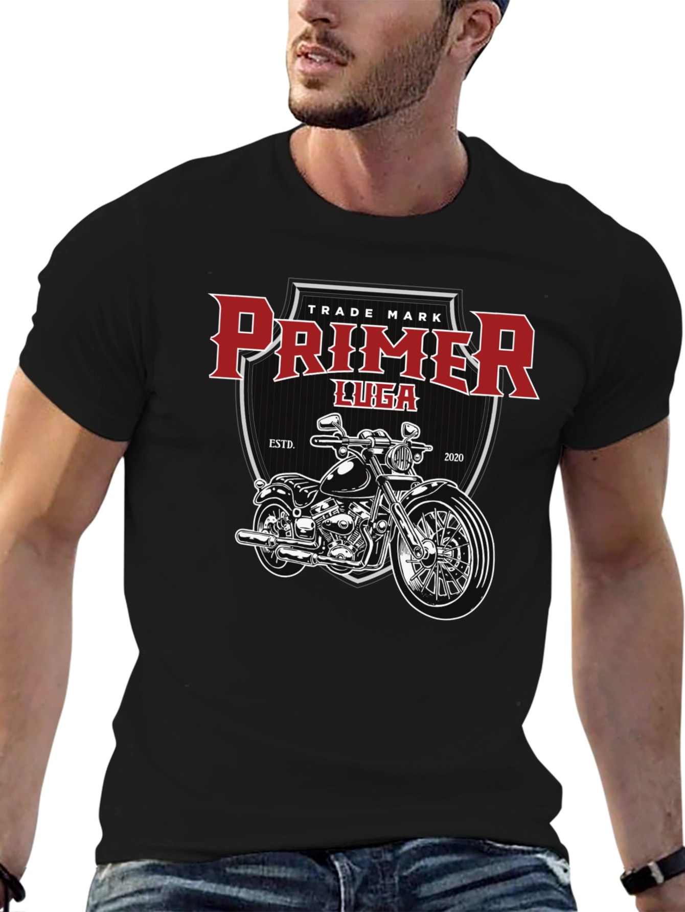 Primer Luga Motorcycle Graphic Black T-Shirt