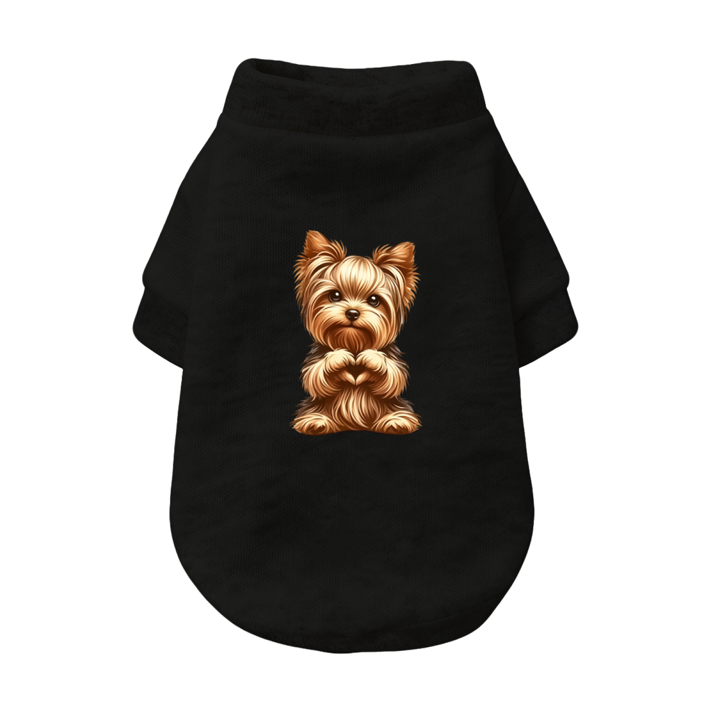 Lovely Yorkshire Terrier Heart Hand White Puppy Portrait Sweater