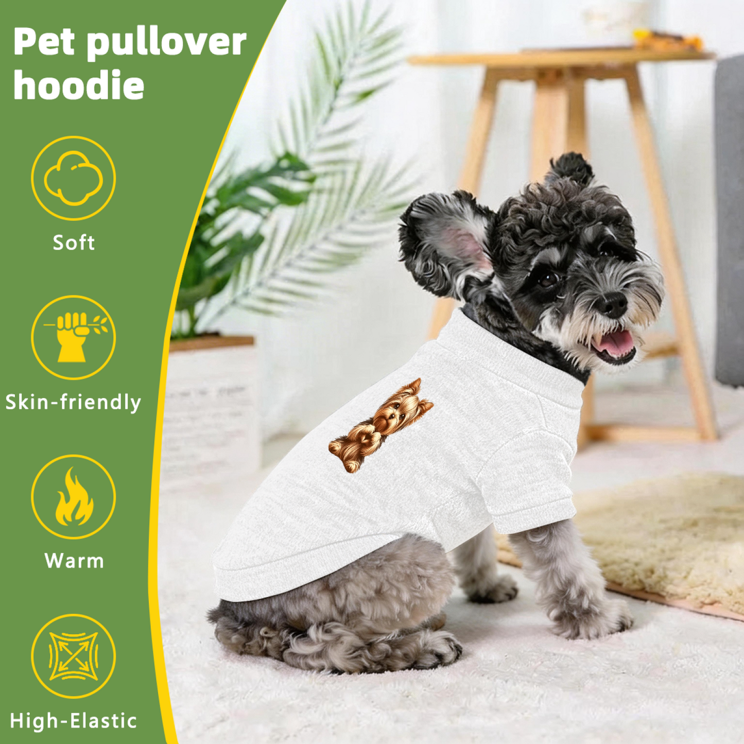 Lovely Yorkshire Terrier Heart Hand White Puppy Portrait Sweater