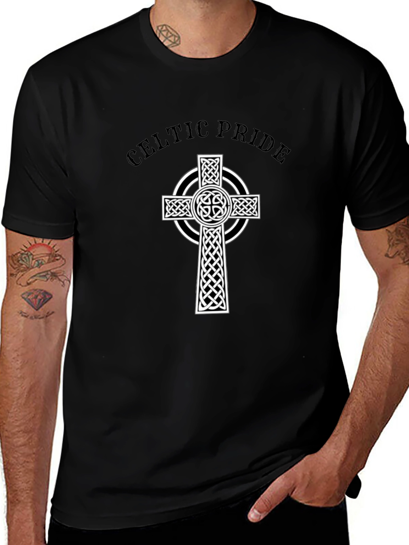 Celtic Pride Graphic Tee - Black Cotton Blend