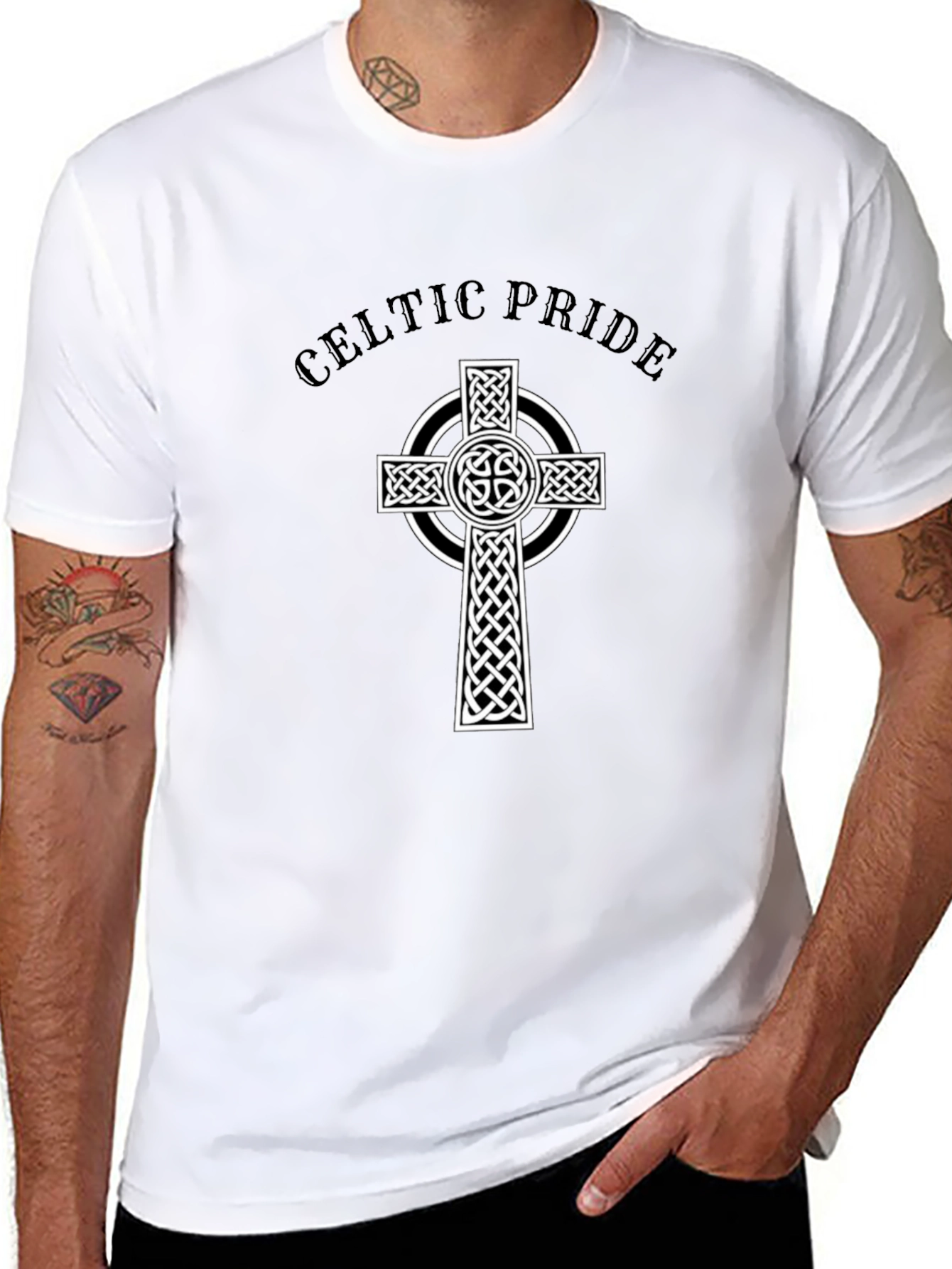 Celtic Pride Graphic Tee - Black Cotton Blend