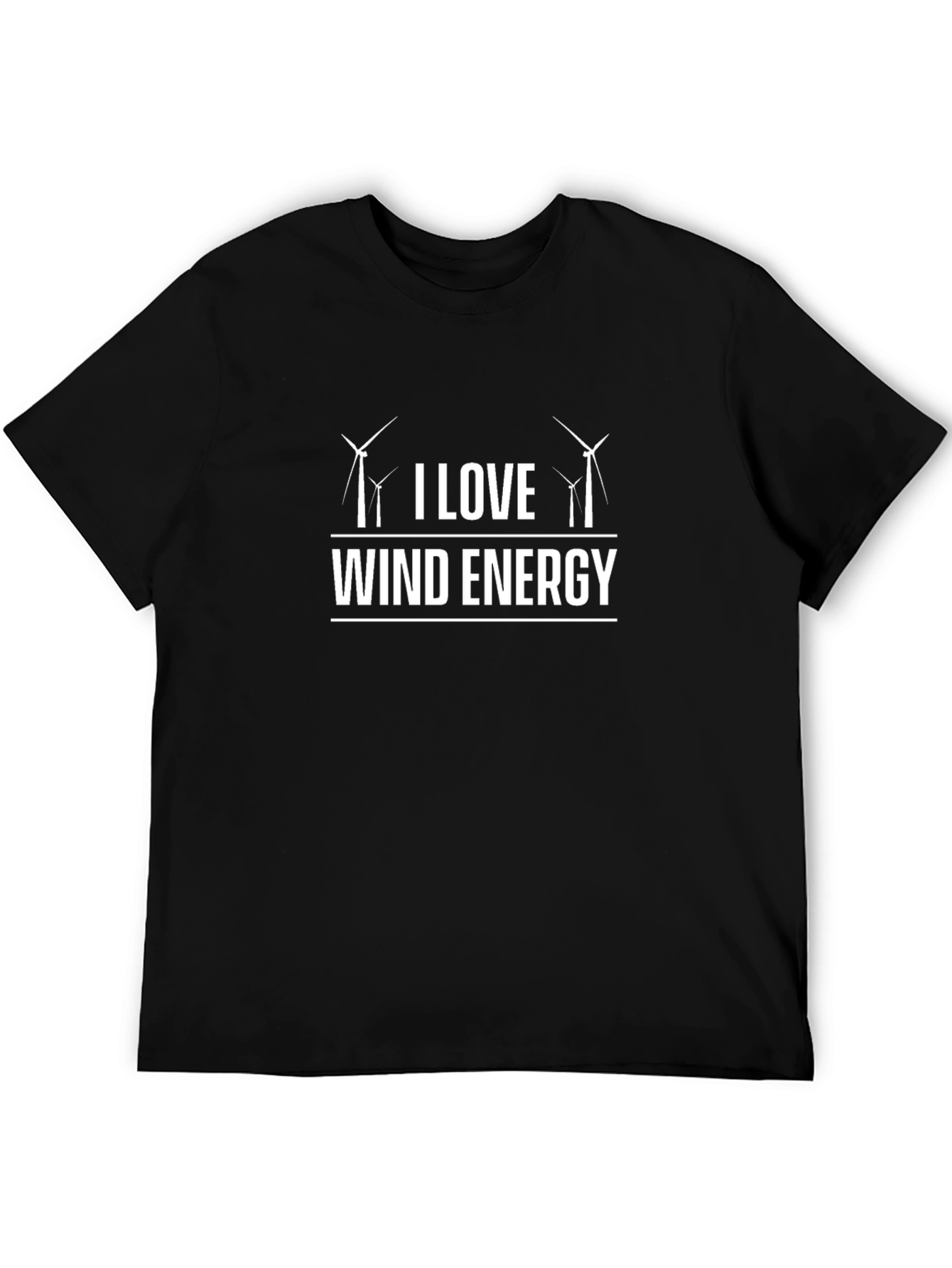 I Love Wind Energy Black T-Shirt
