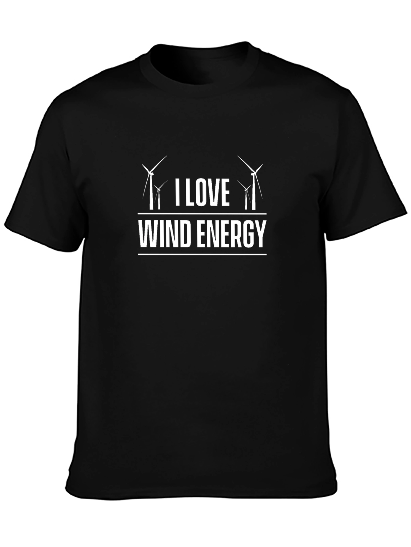 I Love Wind Energy Black T-Shirt