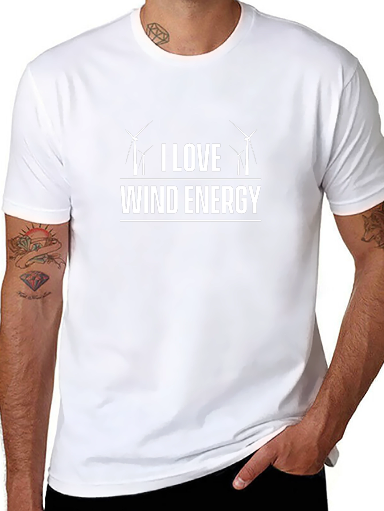 I Love Wind Energy Black T-Shirt