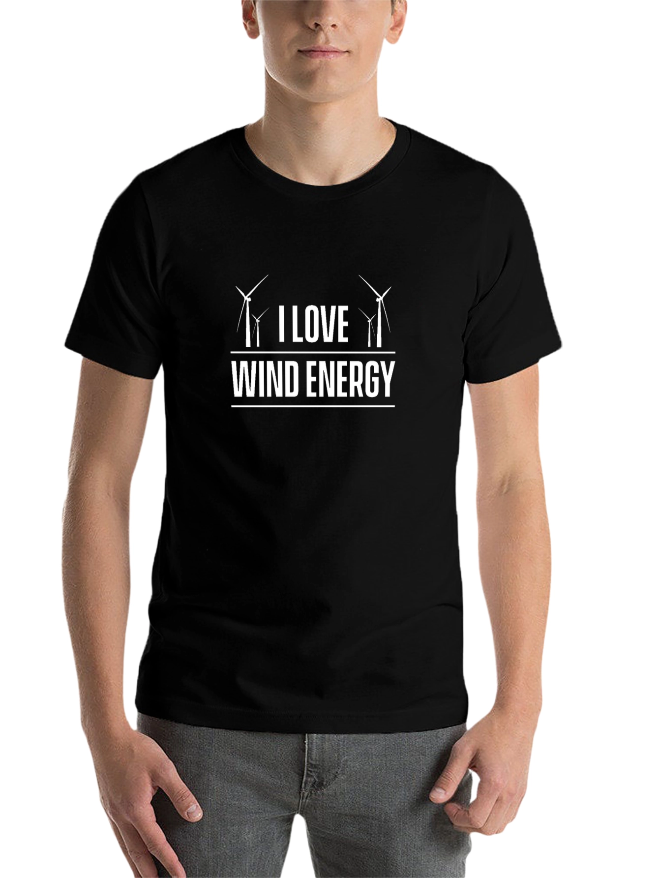 I Love Wind Energy Black T-Shirt