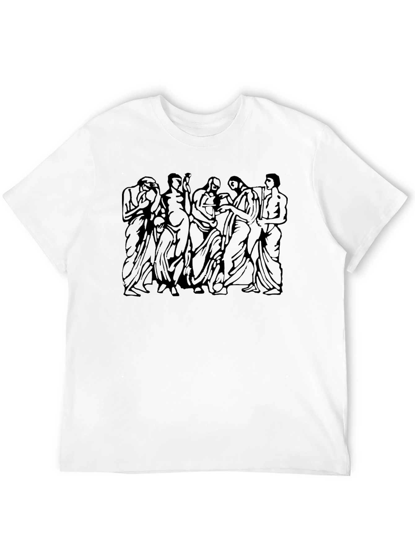 Classical Art Graphic Tee - Black Cotton Blend