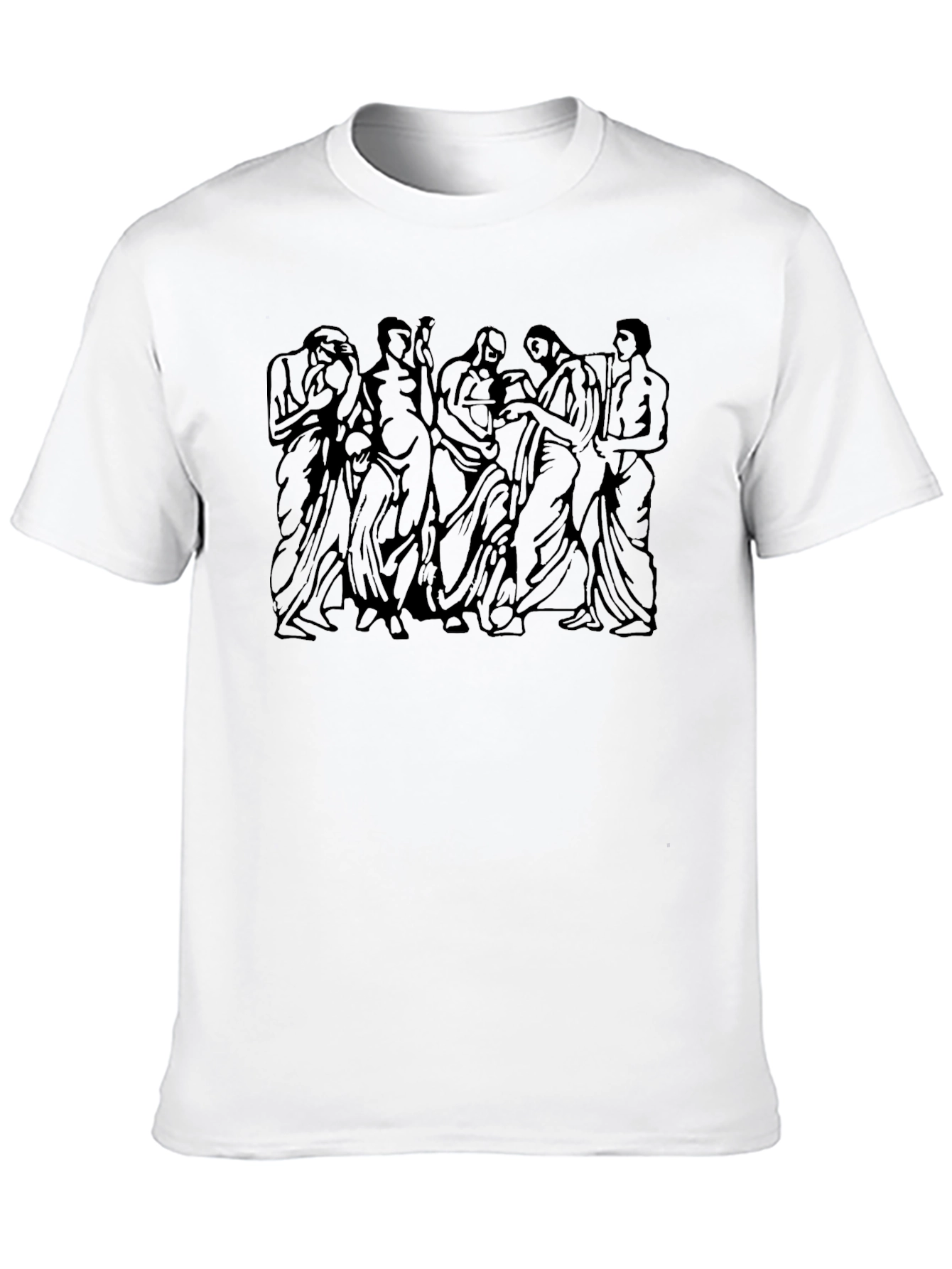 Classical Art Graphic Tee - Black Cotton Blend