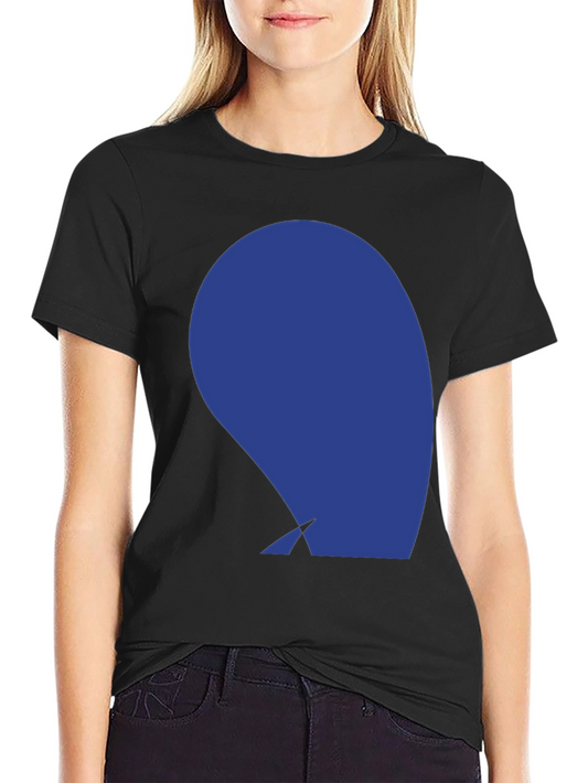 Abstract Blue Graphic Print Black T-Shirt