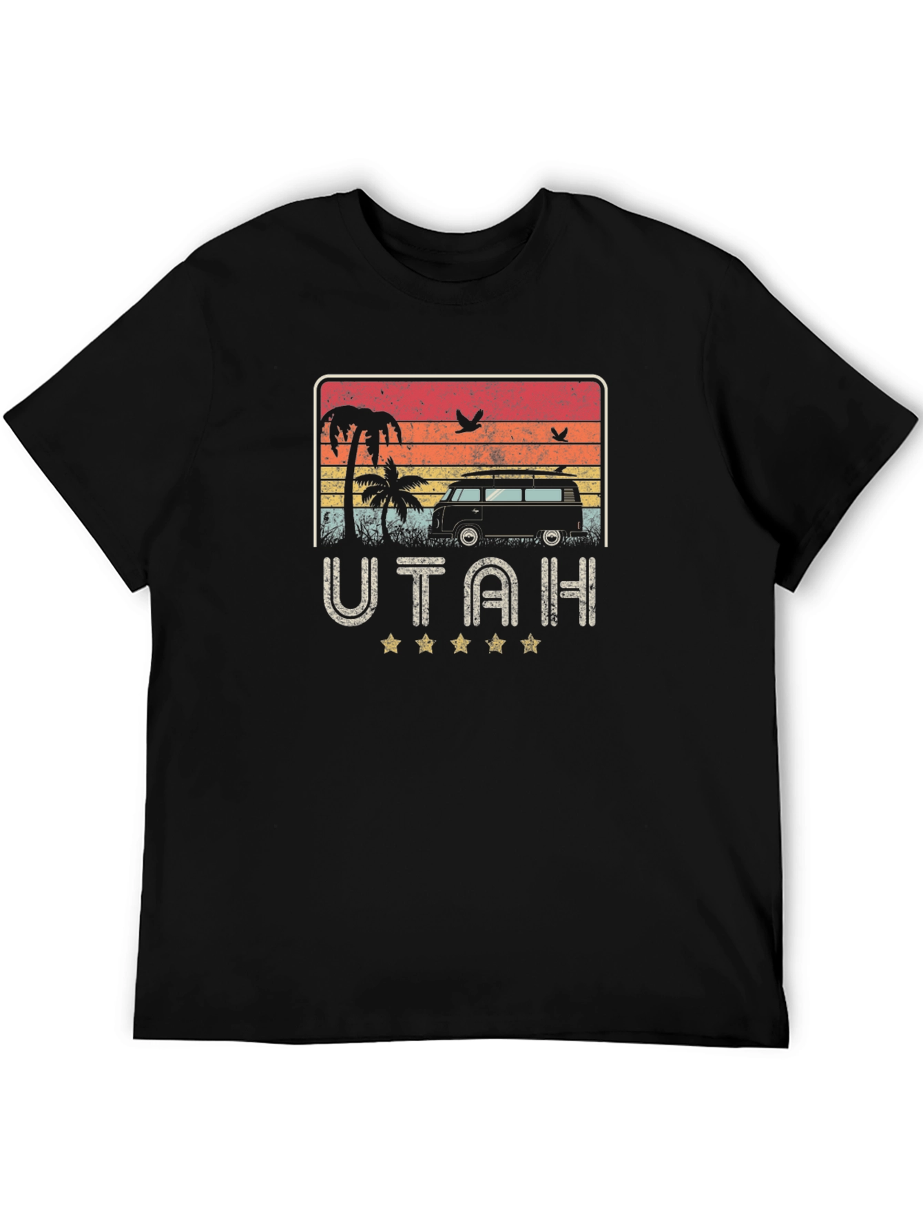 Retro Utah Beach Van Graphic T-Shirt