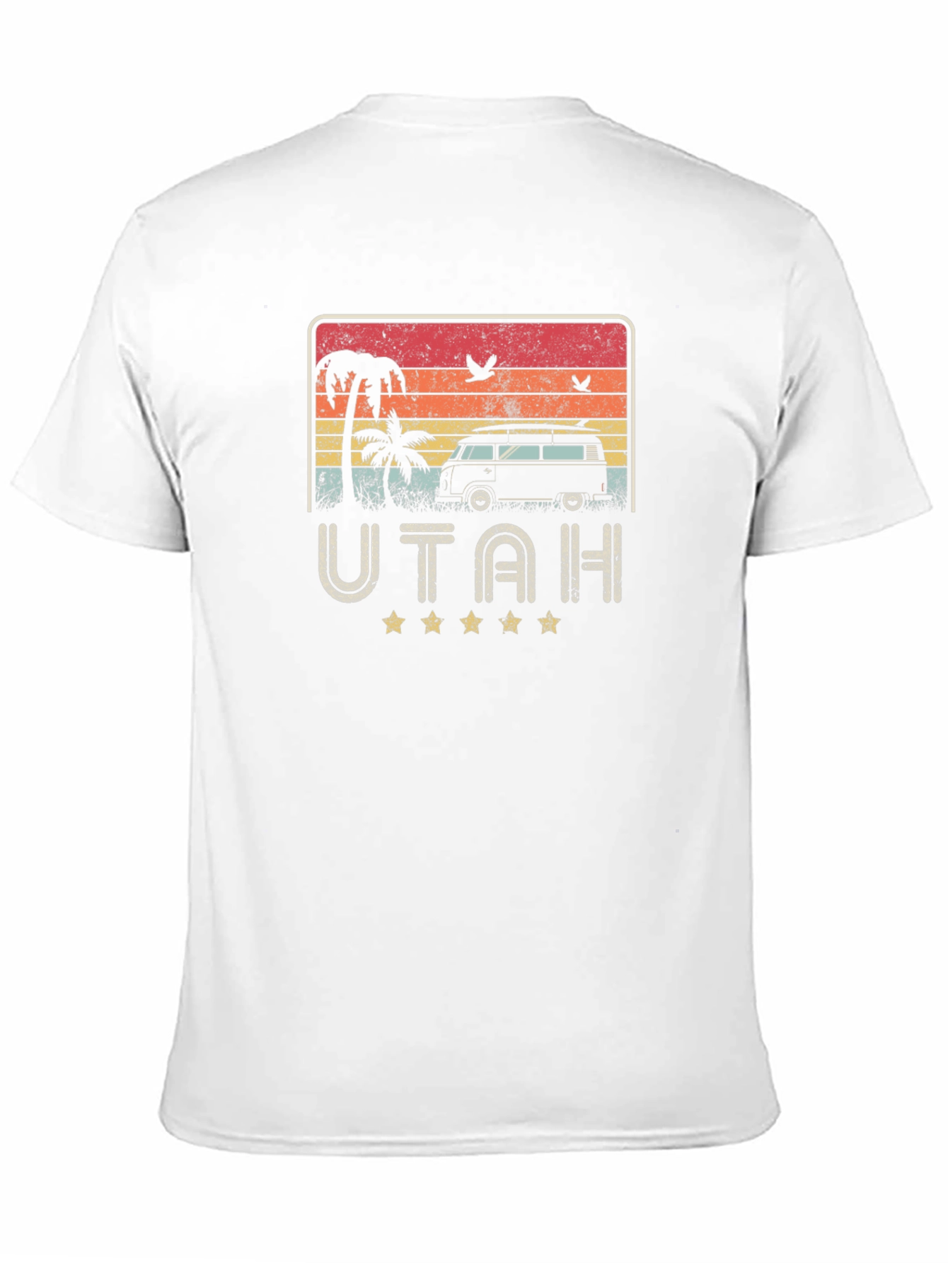 Retro Utah Beach Van Graphic T-Shirt