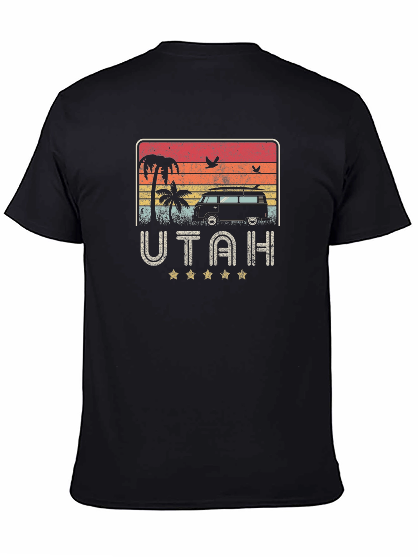Retro Utah Beach Van Graphic T-Shirt